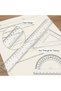 Geometry Set, 4-Piece Math Ruler Set with 30 cm Straight Ruler, Triangle Rulers and Protractor, Clea - 4