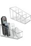 Remote Control Holder, Plastic Divided Organizer Bins With 4 Compartment Clear, Caddy for Food Snack