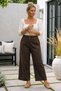 Italian Brown Elasticated Hem Wide-Leg Corduroy Oversized Woven Pants 102 68 - 4