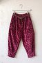 Italian Fuchsia-Colored, Pocketed, Belted, Elasticated Hem, Wide-Leg, Jacquard Woven Velvet Pants 94 70 - 2