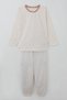 Girl's Pajama Set, Flower Patterned, Age 4-8, Ecru