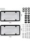 Black License Plate Frame, 2-Pack License Plate Holders, with Screw Covers, 4-Hole Rustproof License - 7