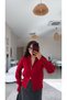 Basic Cardigan with Double Red Zippers - 2