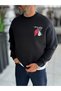 Black Members Embroidered Oversized Sweatshirt RES-5016 - 6