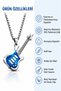 Stainless Steel Rock Music-Themed Blue Electric Guitar Necklace - 3