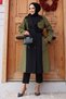 Two-Tone Belted Trench Coat, Khaki HM2983 - 6