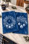 Blue Frost Icy Wreath and Ornamental Pattern Digitally Printed 2-Piece Kitchen Towel Set, 35x55 cm - 4