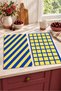 Sunny Grid Digitally Printed Kitchen Towel Set of 2 with Crossed Stripes and Checked Patterns, 35x55 cm - 6