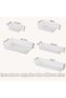 5 Pack Clear Plastic Drawer Organizer Set,Acrylic Non Slip Non Cracking Kitchen Drawer Storage Tray - 5
