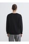 LCW EVERYDAY Oversized Women's Thick Sweatshirt with Black Rhinestones, Featuring the ALITA CITY Touch - 4