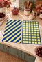 Sunny Grid Digitally Printed Kitchen Towel Set of 2 with Crossed Stripes and Checked Patterns, 35x55 cm - 2