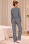 Cotton Long-Sleeved Women's Pajama Set - 4