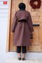 Two-Tone Belted Trench Coat, Brown, HM2983 - 5