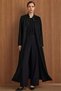 Plus-Size Suede Trench Coat with Seam Detail on the Front and Stone-Embellished Design—BLACK 6932 - 4