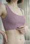 Women's Lilac Bustier with 3 Corded Fabric Straps, Thick Straps, and Removable Pads - Half-Tank Top - 3