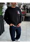 Black Members Embroidered Oversized Sweatshirt RES-5016 - 8