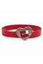 Women's Red Buckled Faux Leather Belt – Minimalist, Chic Leather-Look Belt - 2
