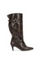 ZRNE-C18 Lux Coffee-Brown Patent Leather 6.5 cm Stiletto Heel Boots - 2