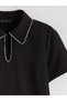 TWO MT SHOP QUALITY LCW Comfort Black Crepe Dress with Rhinestones - 5