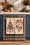 Marble Print Christmas Ebru New Year's Tree Pattern Digital Print 2-Piece Kitchen Towel Set, 35x55 cm - 2