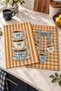Digitally Printed 2-Piece Kitchen Towel Set with Coffee Cup and "Coffee Ribbon" Bow Detail, 35x55 cm - 4