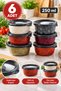 12 Plastic Storage Containers with Airtight Lids, 250 ml Each – Assorted Colors, Stackable Food and Sauce Containers