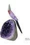Latas Natural Hand Carved Amethyst with Jade and Black Tourmaline Parrot Bird in Amethyst Raw Geode Cluster Base | Positivity and Balance Theme | Home Decor and Meditation & Gift 02 - 3