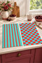 Aqua Stripe Striped Pattern and Checkered Pattern Digitally Printed 2-Piece Kitchen Towel Set, 35x55 cm - 6