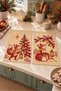 Winter Fox: Digitally Printed 2-Piece Kitchen Towel Set with Fox and Christmas Tree Designs, 35x55 cm - 2