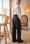 Women's Black Denim Pants with Embroidered Pocket Logo 328 Black - 4