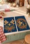 Golden Dove 2-Piece Kitchen Towel Set with Bird and New Year's Wreath Designs, Digitally Printed, 35x55 cm