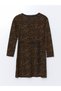 TWO MT SHOP QUALITY LCWAIKIKI Maternity Brown Jacquard-Printed Dress - 5