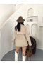 Women's Short-Belted Patchwork Trench Coat: Modern, Chic, Everyday Outerwear - 2
