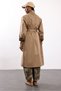 Camel-Belted Plaid-Detail Trench Coat 9839 - 5
