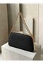 Black Glittery Clutch Bag with Gold Accents and Chain Strap for Women—Perfect for Weddings, Engagements, and Graduations - 5