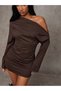 Rochie mini, maro - 7