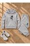 Armikids Unisex Hooded Sweatshirt with Print Detail and Kangaroo Pocket, and Jogger Pants