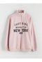 TWO MT SHOP QUALITY XSIDE Pink Mock Neck Printed Oversized Women's Thick Sweatshirt - 5