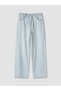 Alita City Farkıyla Xside Blue Denim Straight Wideleg Elastic Waist Wide Leg Women's Jean Trousers - 5