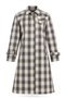 Long Gray Checked Trench Coat 2079