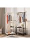 Triangle Garment Clothes Rack with Shelves and Hanging Rail, 55 x 42 x 160 cm Freestanding - 3
