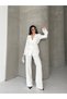 Women's Rose-Printed Top and Bottom Set with Wide-Leg Pants and a Tie-Detail Design - 5