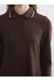 LCW Comfort Brown Brioche Knit Straight Dress, Featuring the ALITA CITY Touch - 4