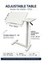 Height Adjustable Laptop Table 77-107 cm with Tilting 70 x 40 cm Top and Side Mouse Tray - 5