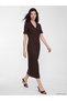 LCW Comfort Brown Ribbed Knit Straight Dress, Featuring the ALITA CITY Touch