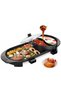 2 in 1 Electric BBQ Grill and Hot Pot, Smokeless Non-Stick Grill Pan with Soup Pot, Black - 2