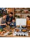 R.8506 Table Top Gas Stove 4 Burners, 490mm Portable Cooktop with Cover Lid, White - 6