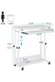 Height Adjustable Mobile Laptop Side Table, Rolling Sofa Side Desk 60 x 45 x 85 cm, White - 3
