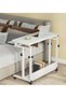 Height Adjustable Mobile Laptop Side Table, Rolling Sofa Side Desk 60 x 45 x 85 cm, White - 2
