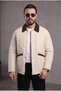 Modern Velvet-Collar Quilted Jacket/Coat